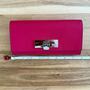 Michael Kors Pink Wallet with Silver Clasp